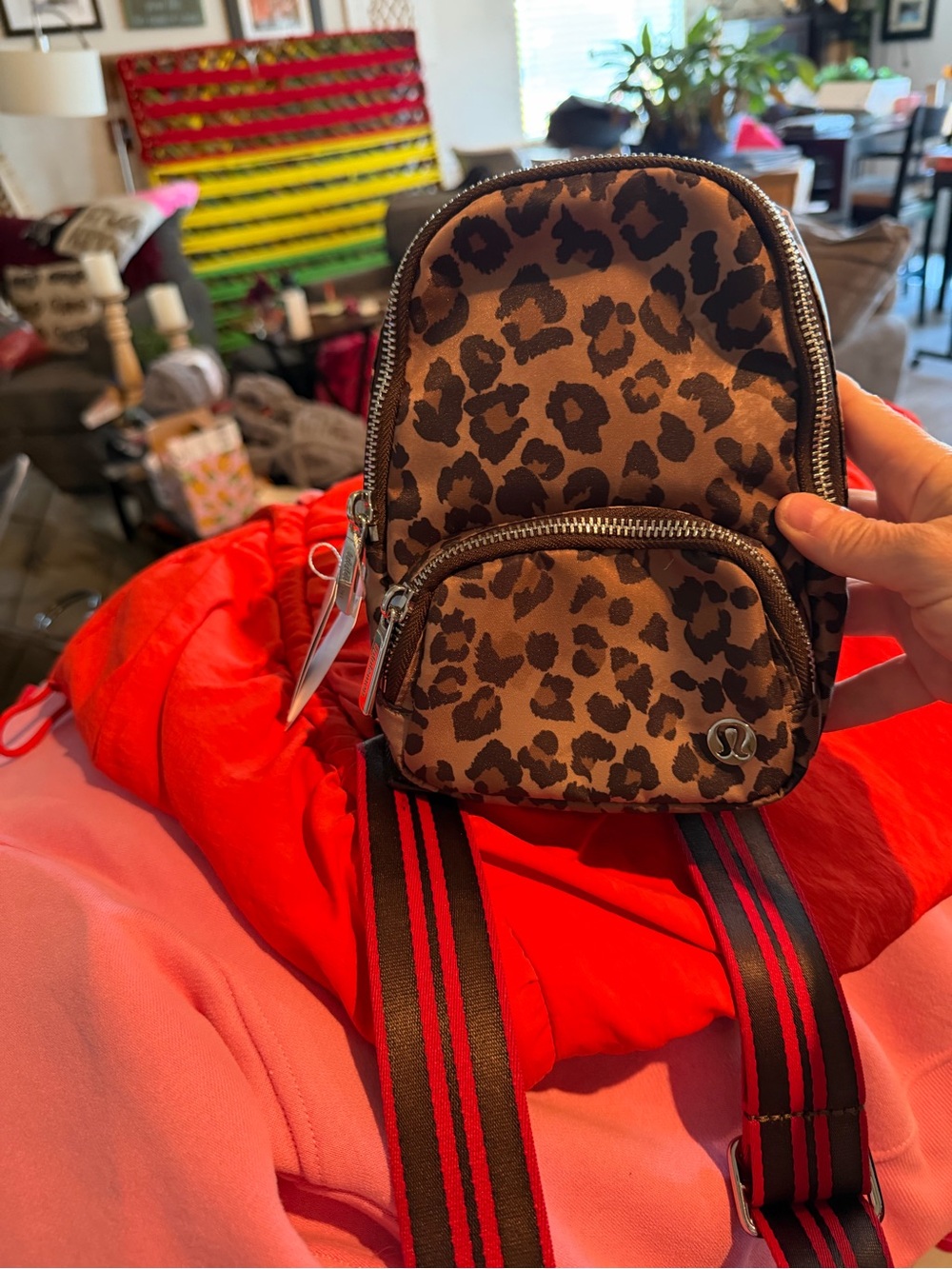 lululemon athletica Leopard Print Mini Backpack - Brown and Black